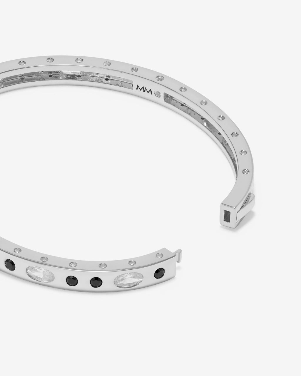 Ashley Sunset Lock Cuff 6mm - Silver|Black Diamondettes