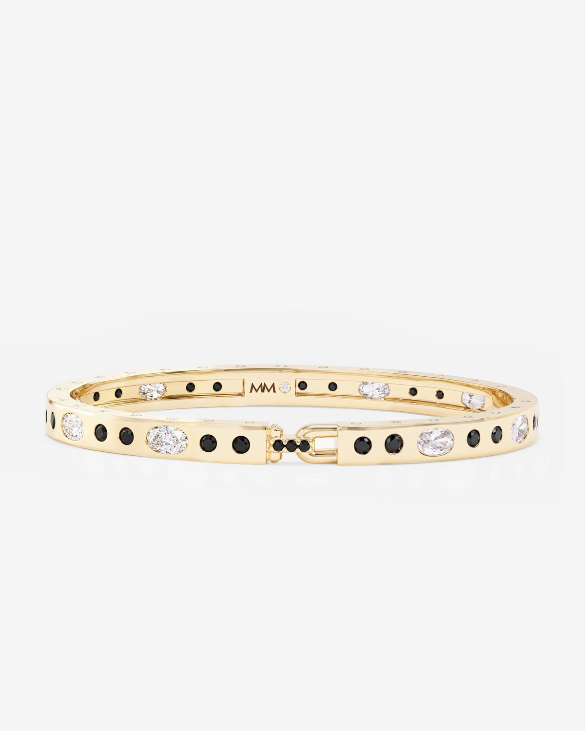 Ashley Sunset Lock Cuff 6mm - Gold|Black Diamondettes