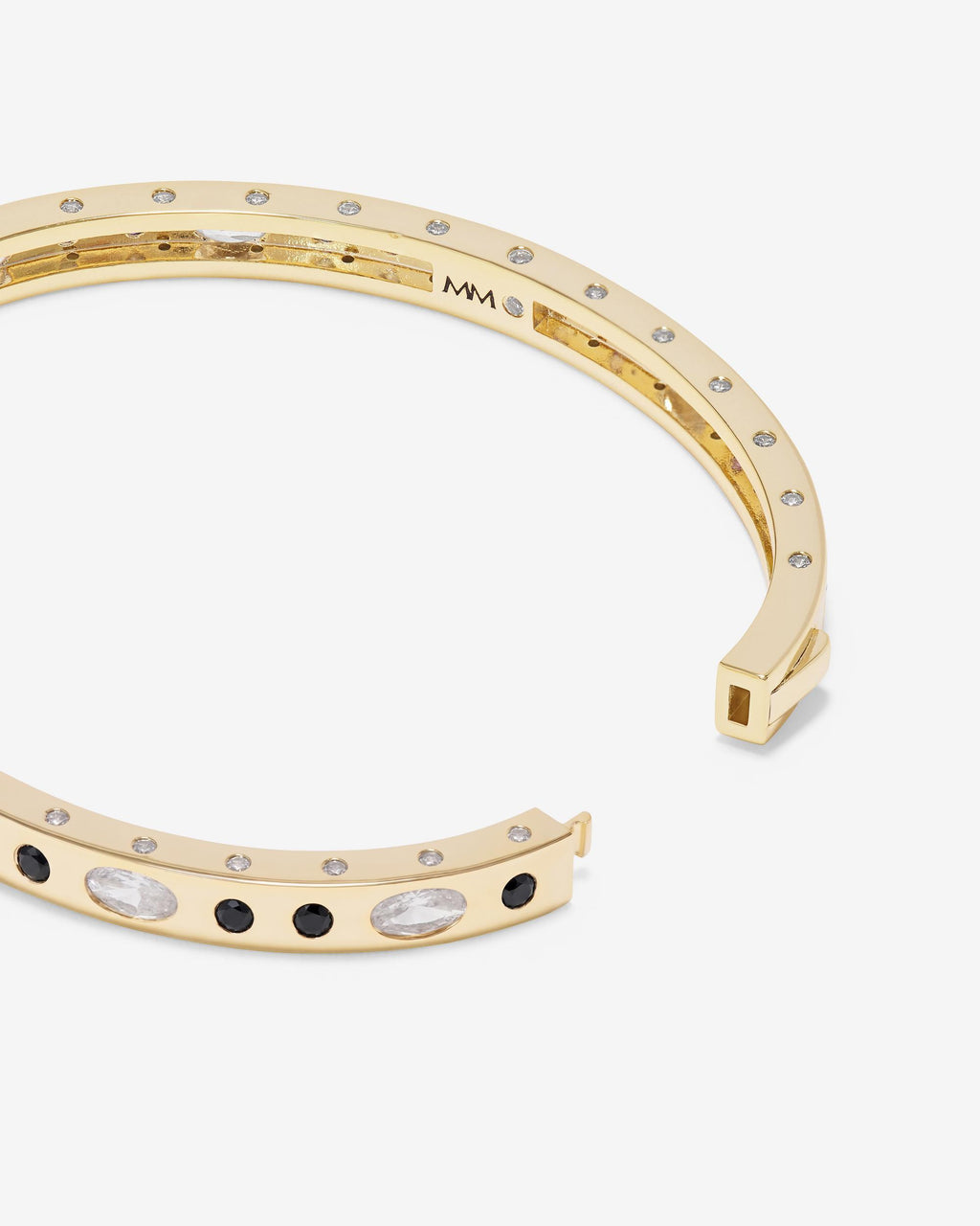 Ashley Sunset Lock Cuff 6mm - Gold|Black Diamondettes