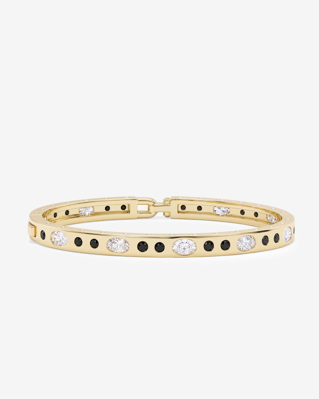 Ashley Sunset Lock Cuff 6mm - Gold|Black Diamondettes