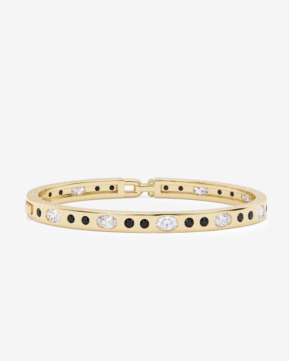 Ashley Sunset Lock Cuff 6mm - Gold|Black Diamondettes
