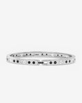 Ashley Sunset Lock Cuff 6mm - Silver|Black Diamondettes