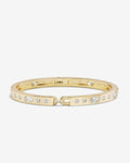 Ashley Sunset Lock Cuff 6mm - Gold|White Diamondettes