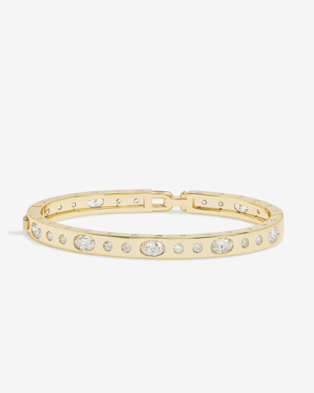 Ashley Sunset Lock Cuff 6mm - Gold|White Diamondettes