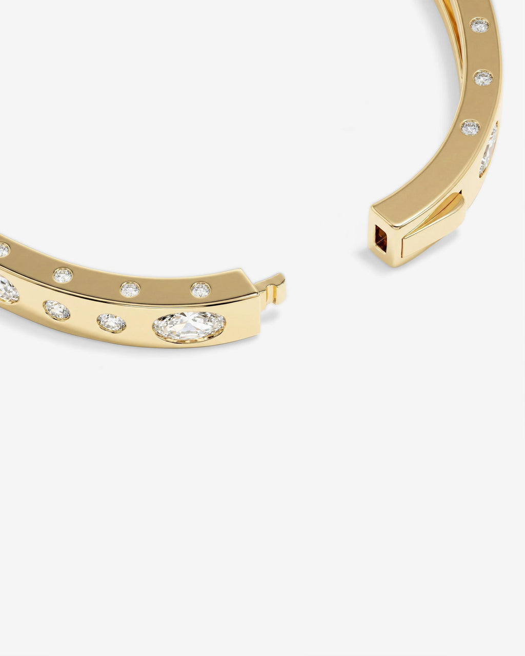 Ashley Sunset Lock Cuff 6mm - Gold|White Diamondettes