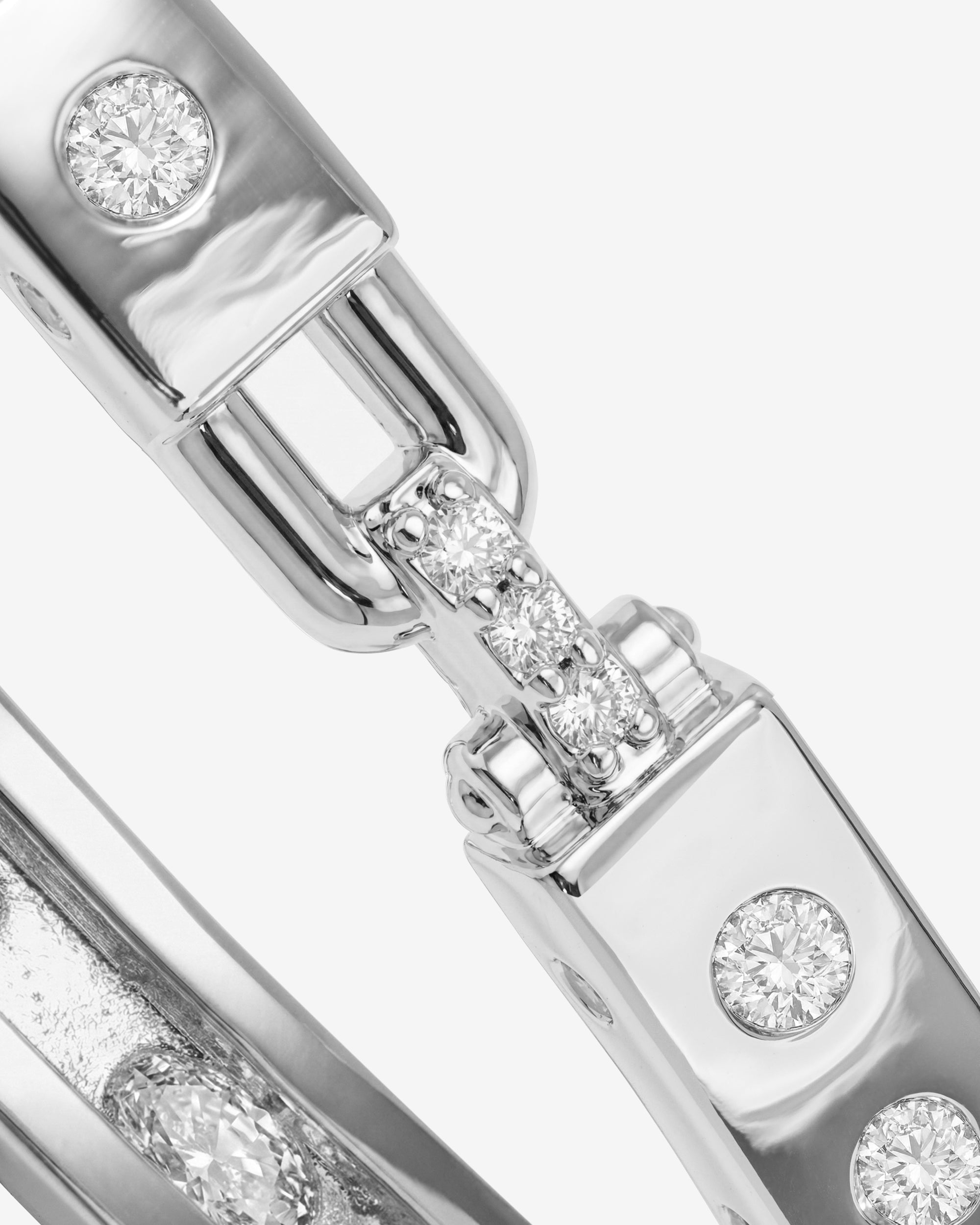 Ashley Sunset Lock Cuff 6mm - Silver|White Diamondettes