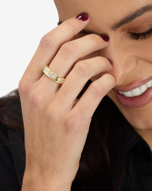 Ashley Sunset Ring - Gold|White Diamondettes