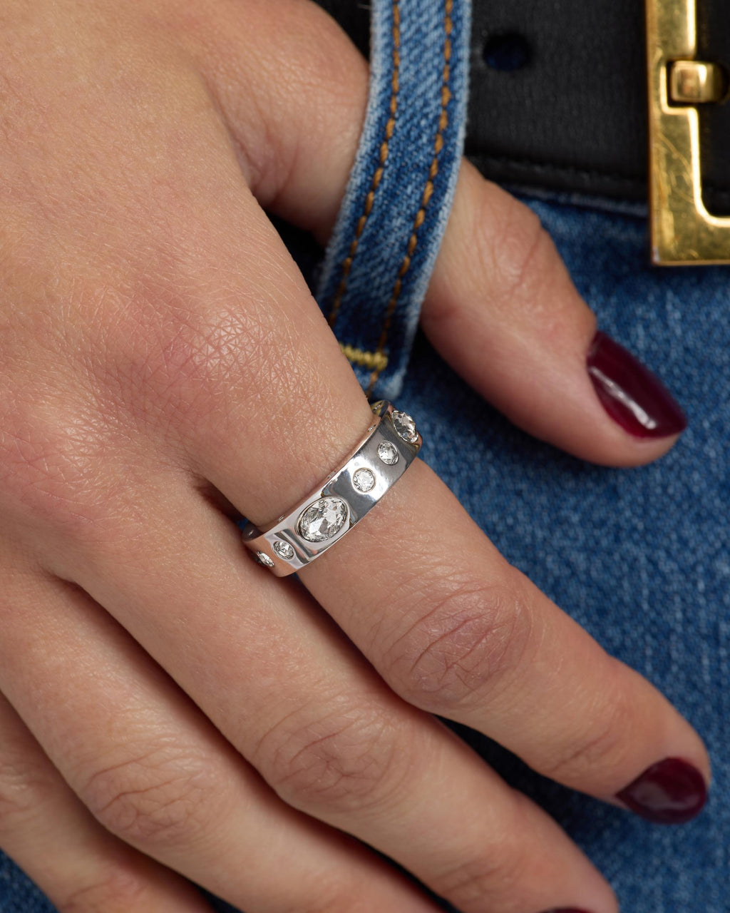 Ashley Sunset Ring - Silver|White Diamondettes