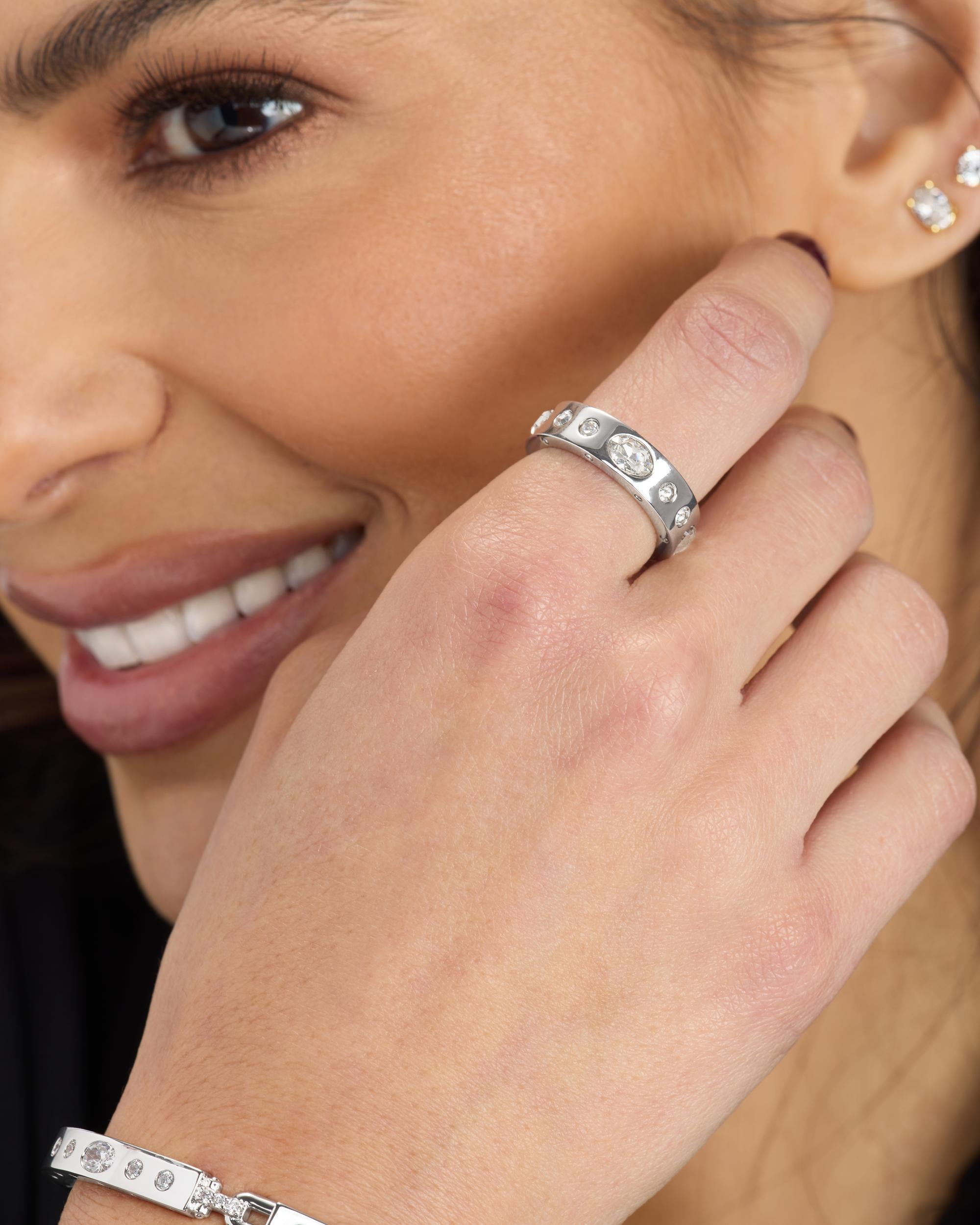 Ashley Sunset Ring - Silver|White Diamondettes