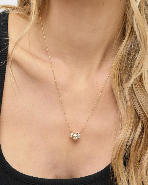 Ashley Topanga Necklace - Gold|White Diamondettes