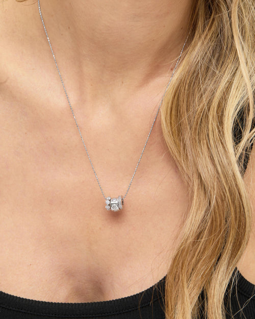 Ashley Topanga Necklace - Silver|White Diamondettes