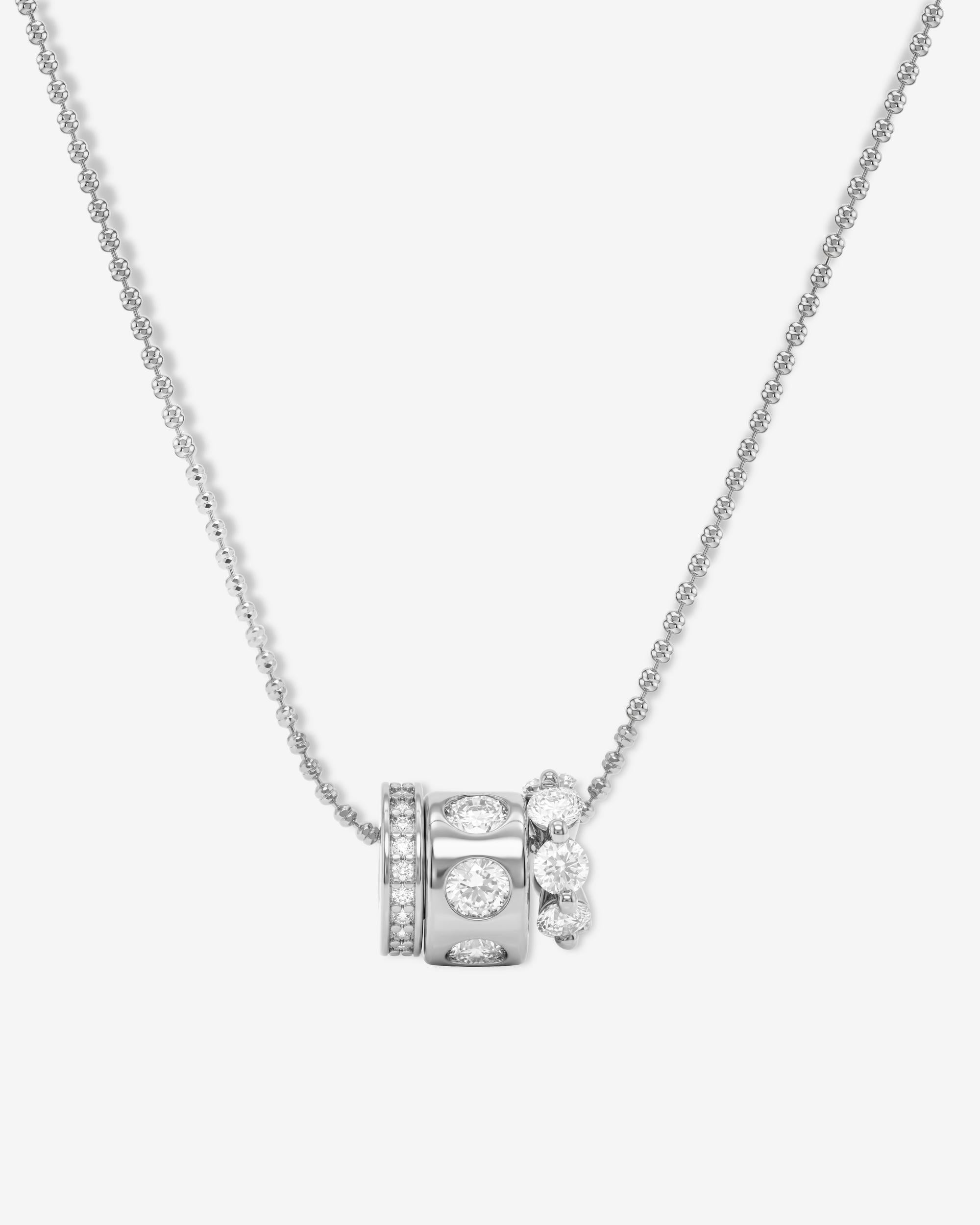 Ashley Topanga Necklace - Silver|White Diamondettes