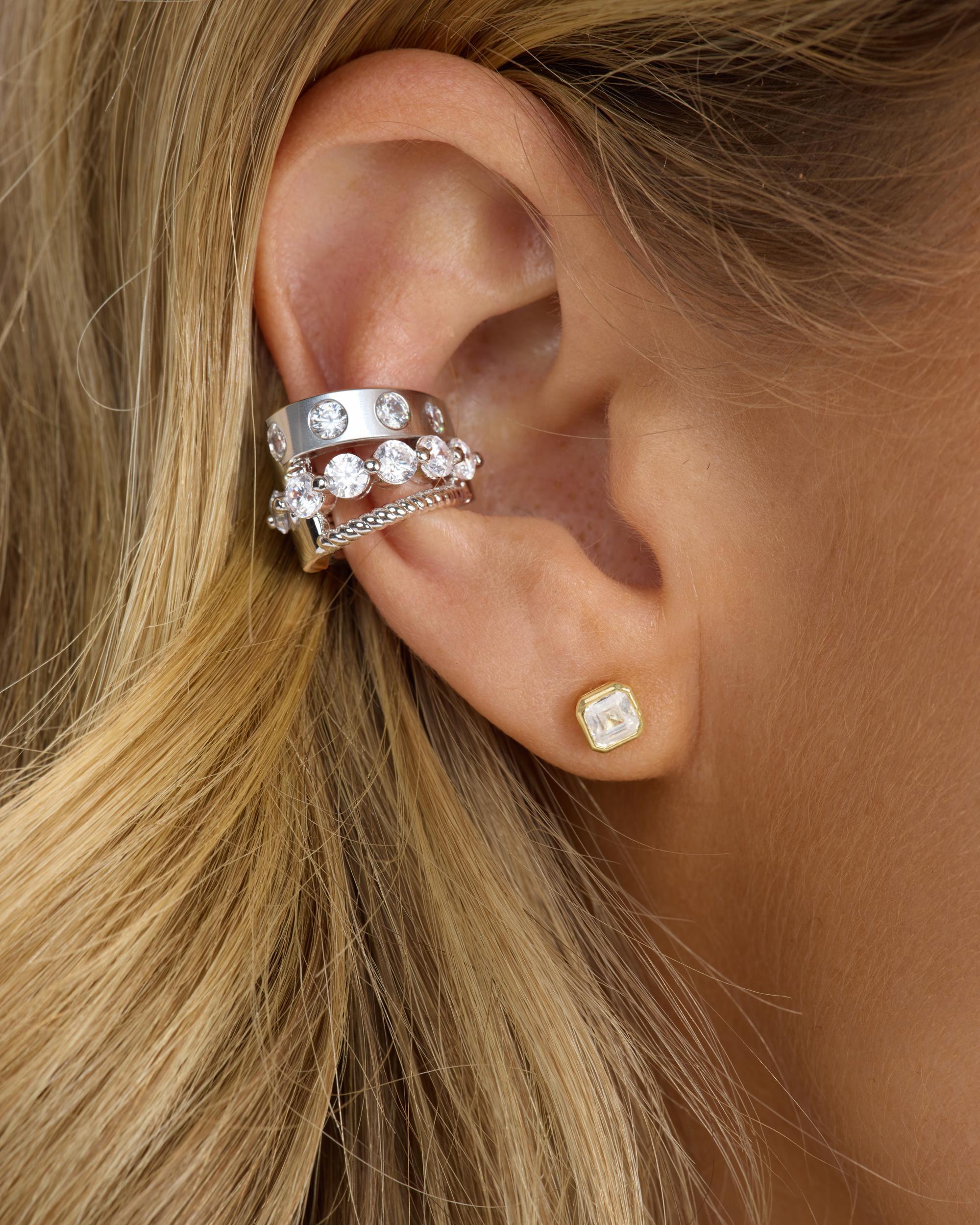 Ashley Venice Ear Cuff - Silver|White Diamondettes