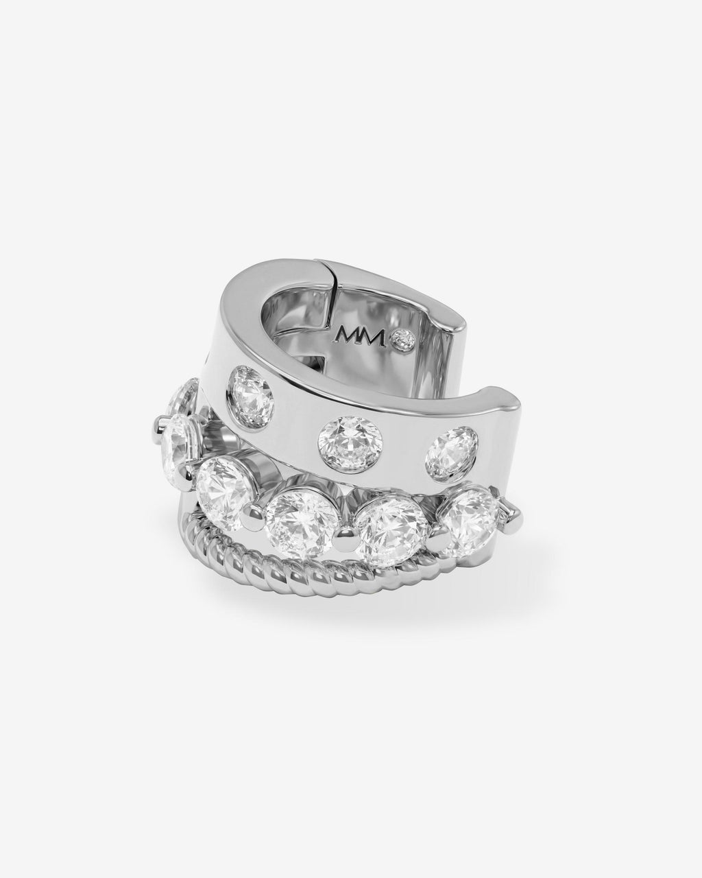 Ashley Venice Ear Cuff - Silver|White Diamondettes