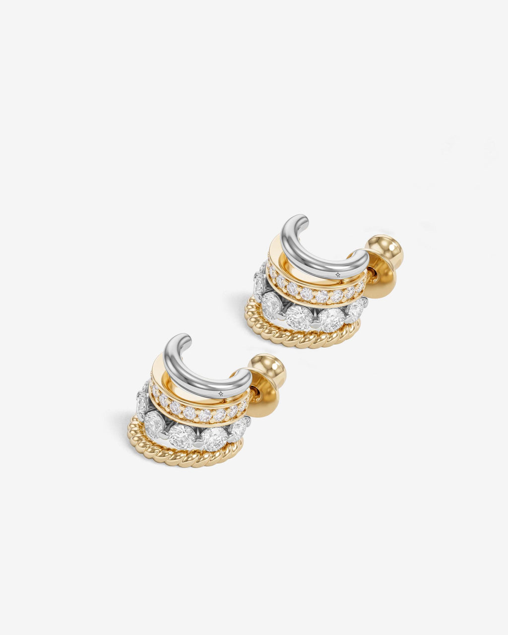 Ashley Venice Earring - Mixed Metal|White Diamondettes
