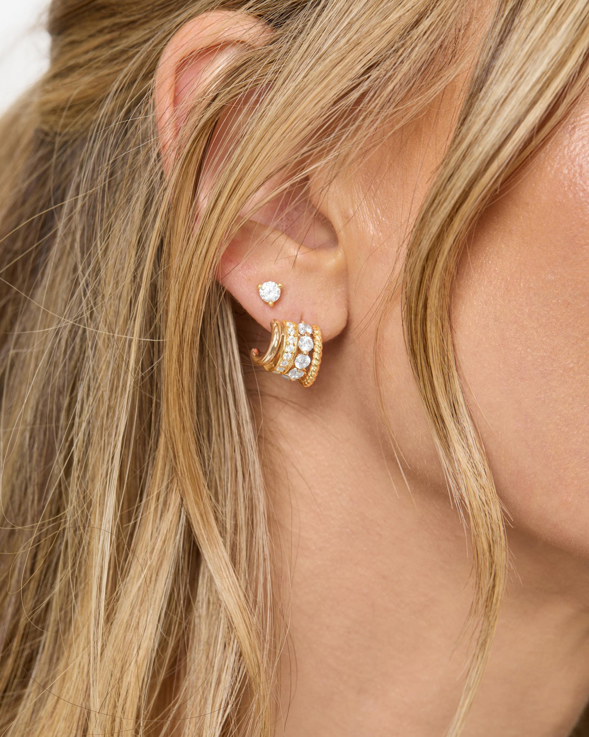 Ashley Venice Earring - Mixed Metal|White Diamondettes