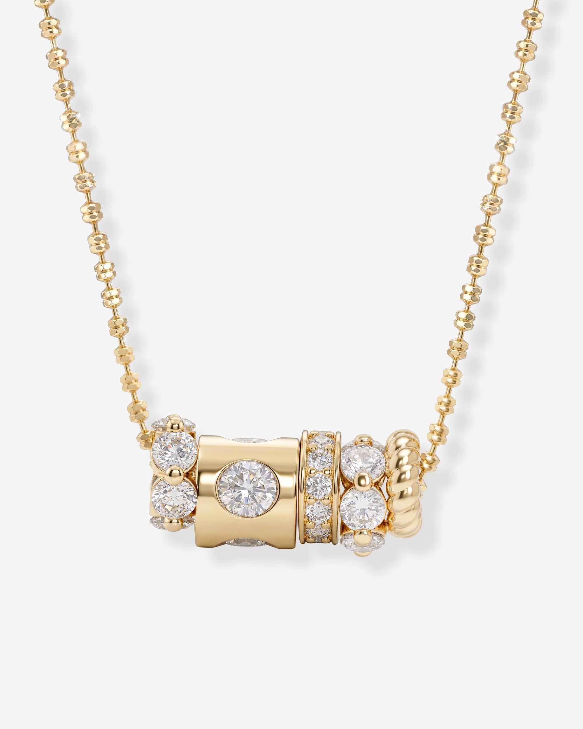 Ashley Venice Necklace 13mm - Gold|White Diamondettes