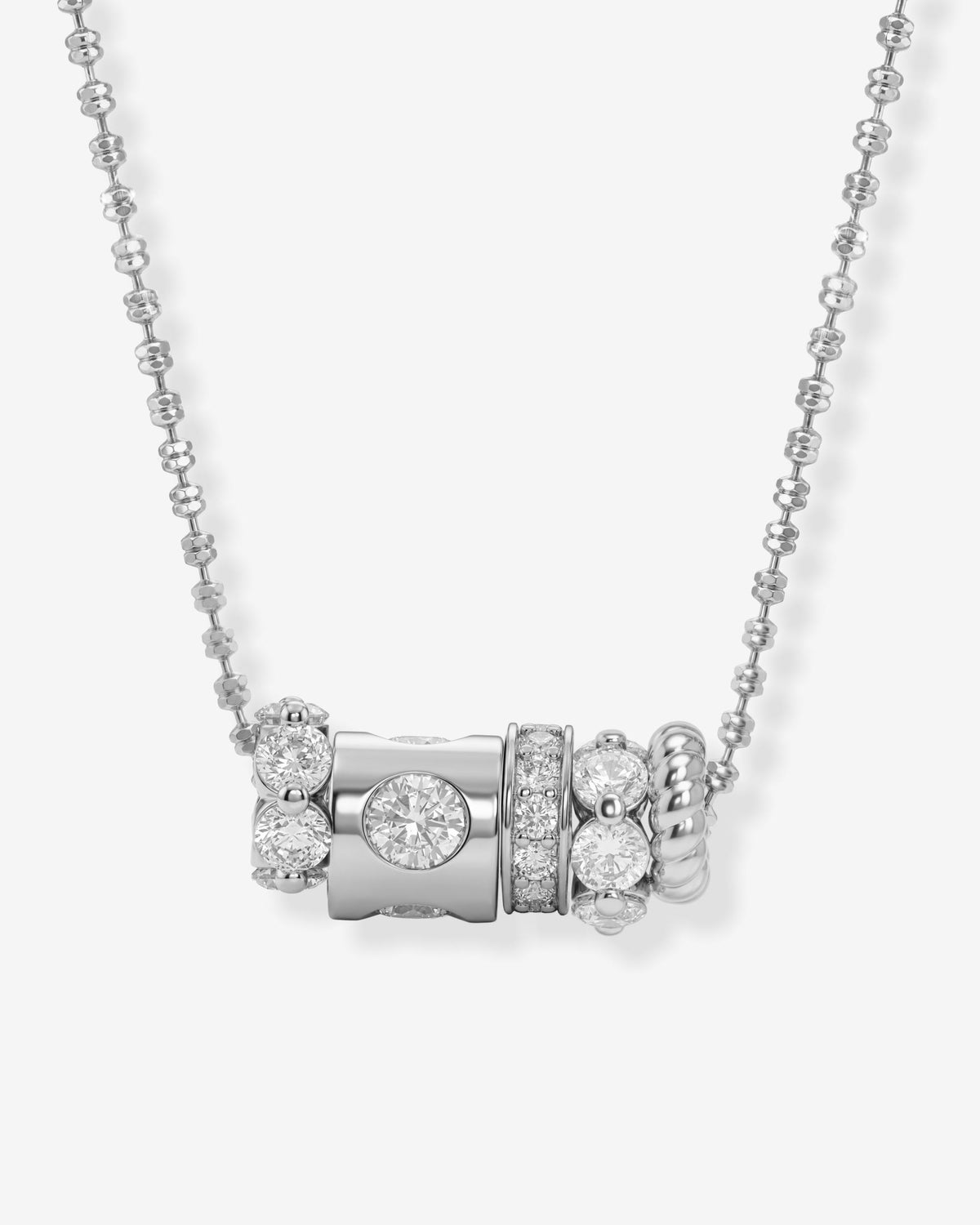 Ashley Venice Necklace 13mm - Silver|White Diamondettes