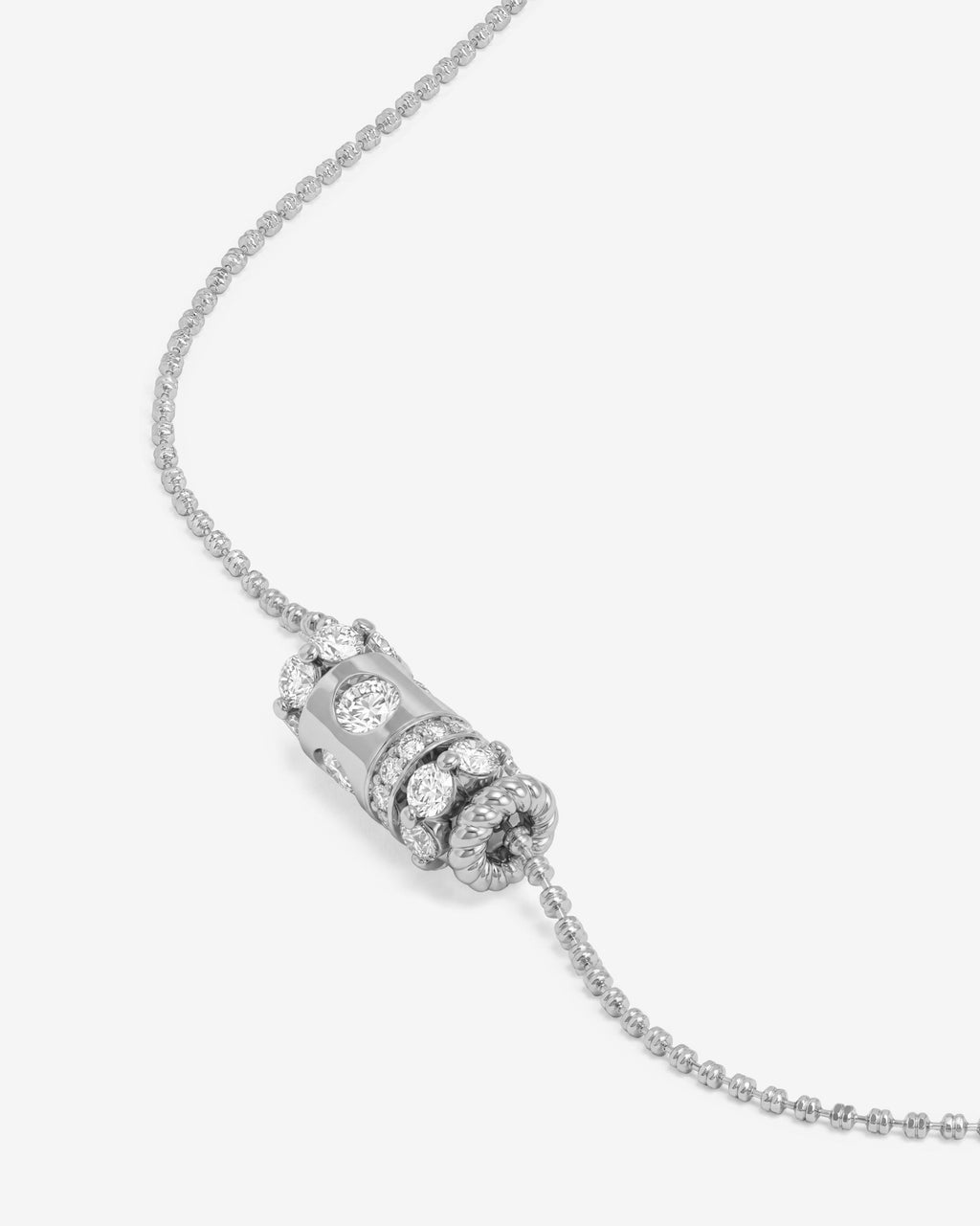 Ashley Venice Necklace 13mm - Silver|White Diamondettes