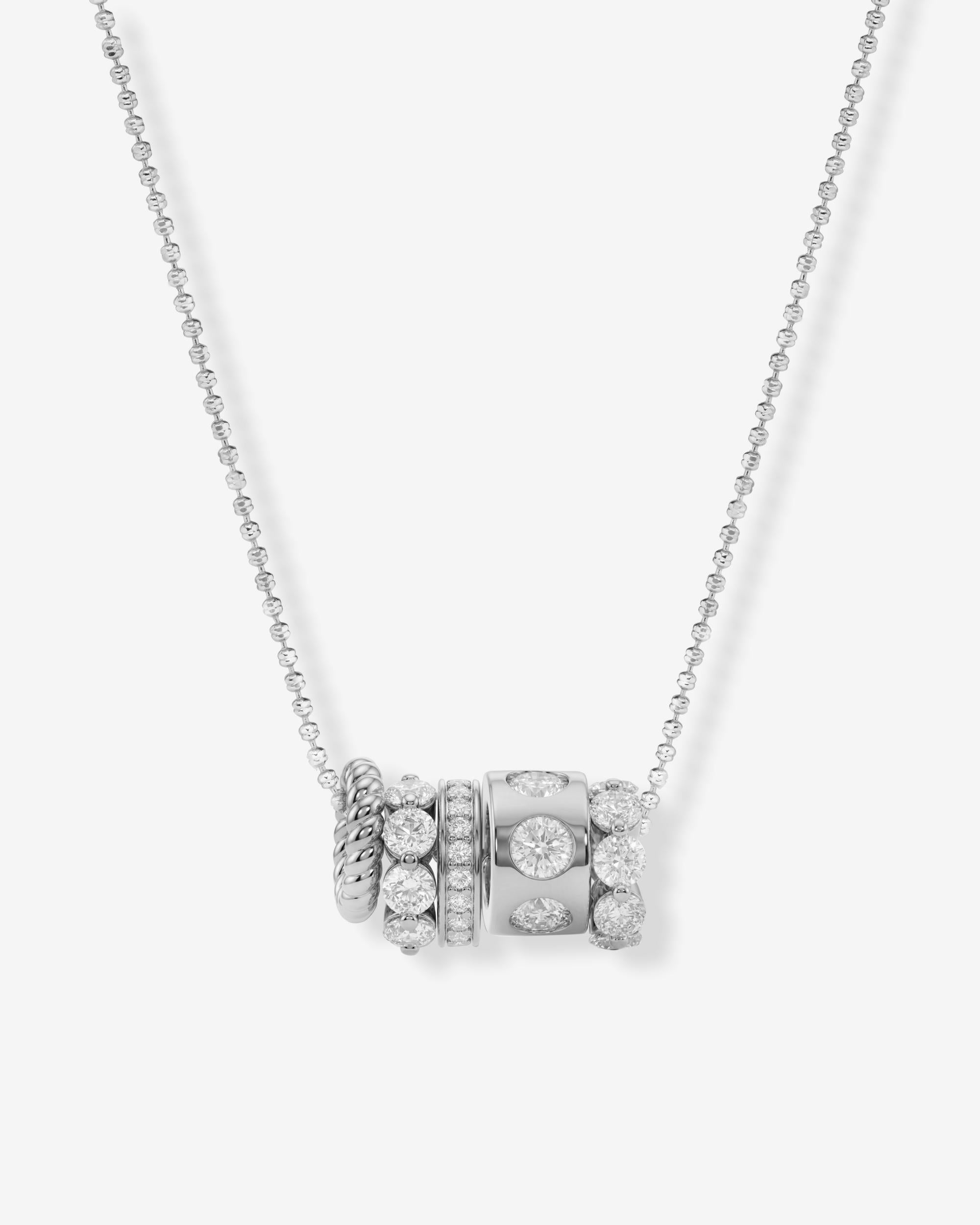 Ashley Venice Necklace - Silver|White Diamondettes