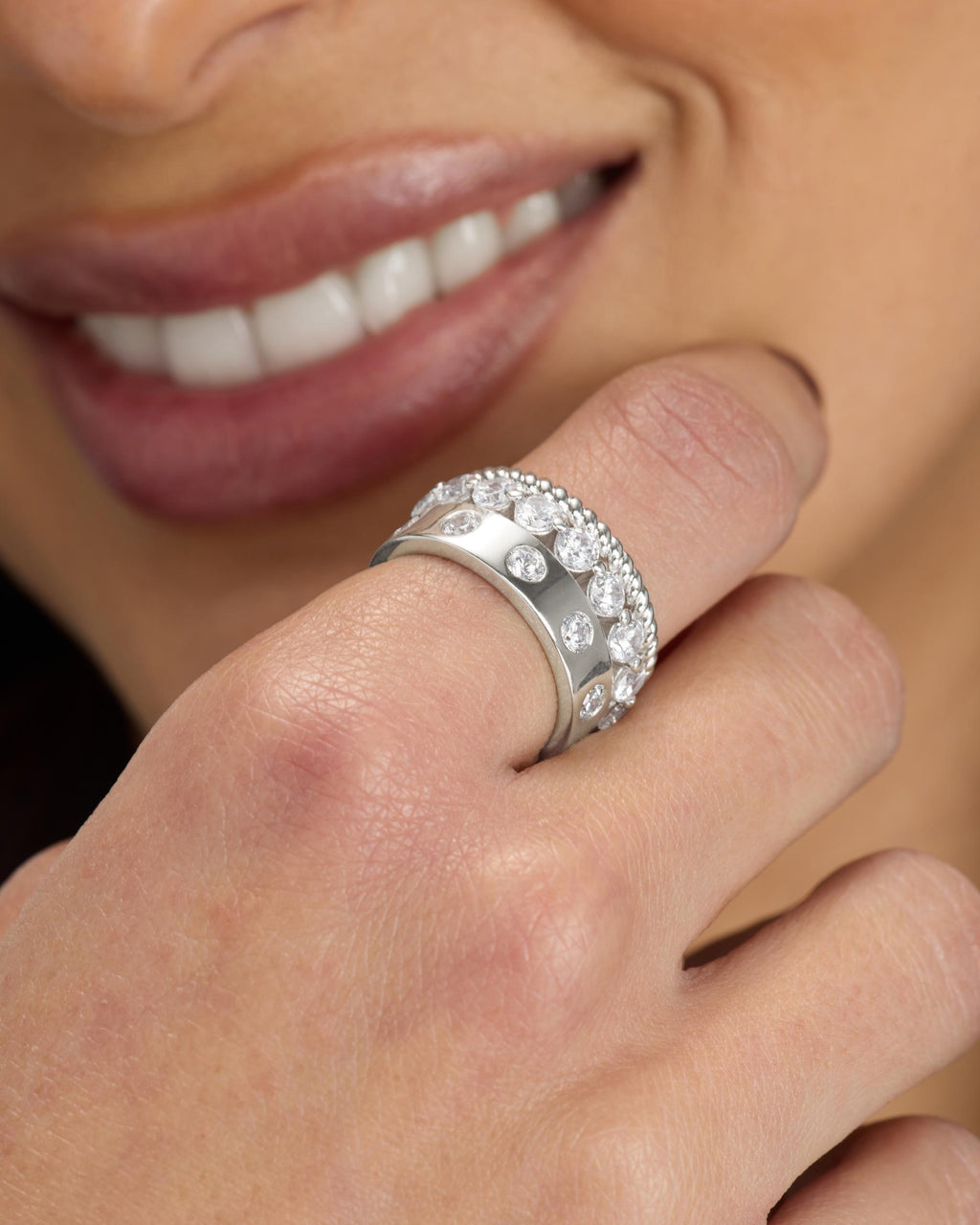 Ashley Venice Ring - Silver|White Diamondettes