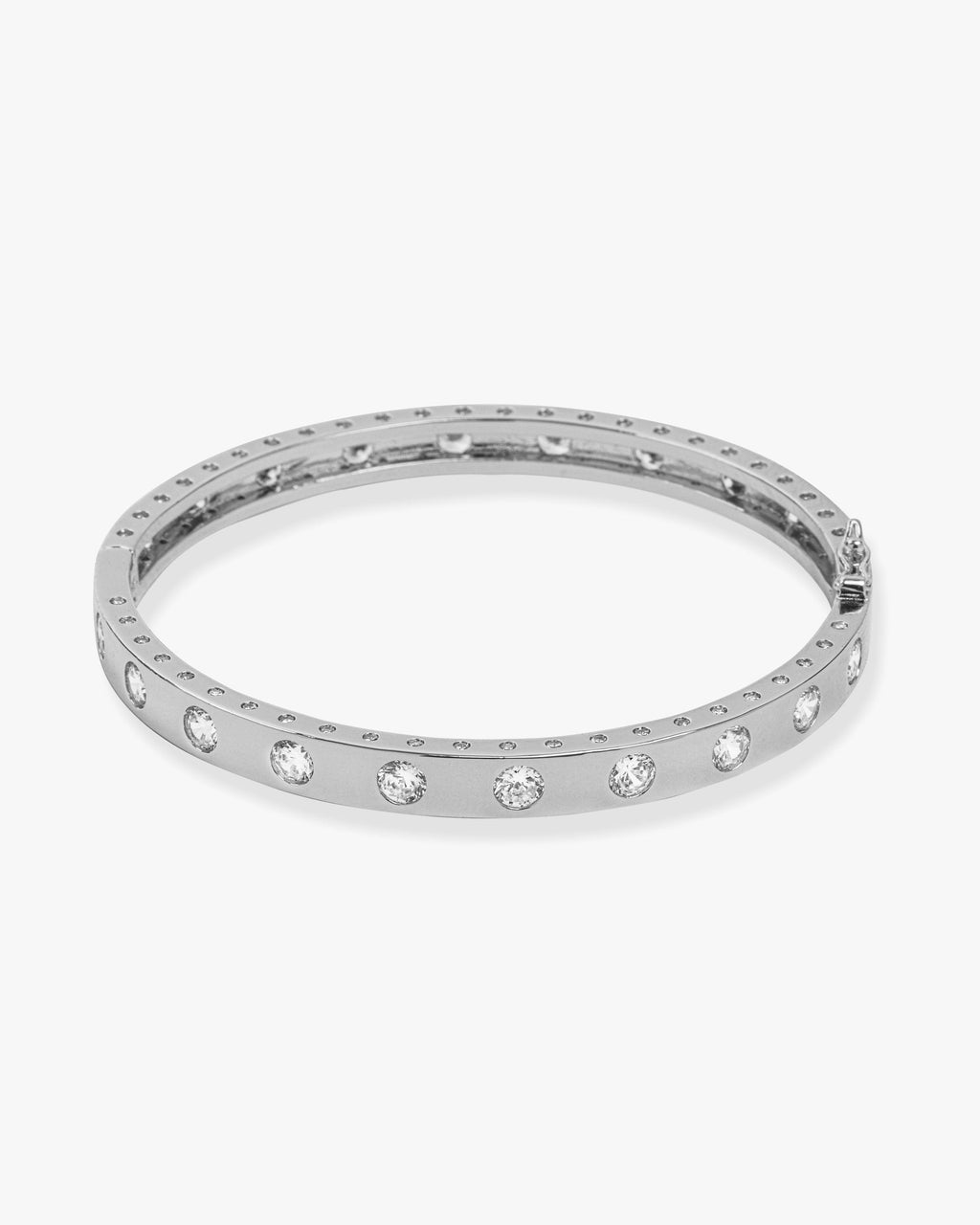 Ashley Hinge Cuff - Silver|White Diamondettes