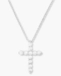 "Oh She Fancy" Cross Pendant - Silver|White Diamondettes