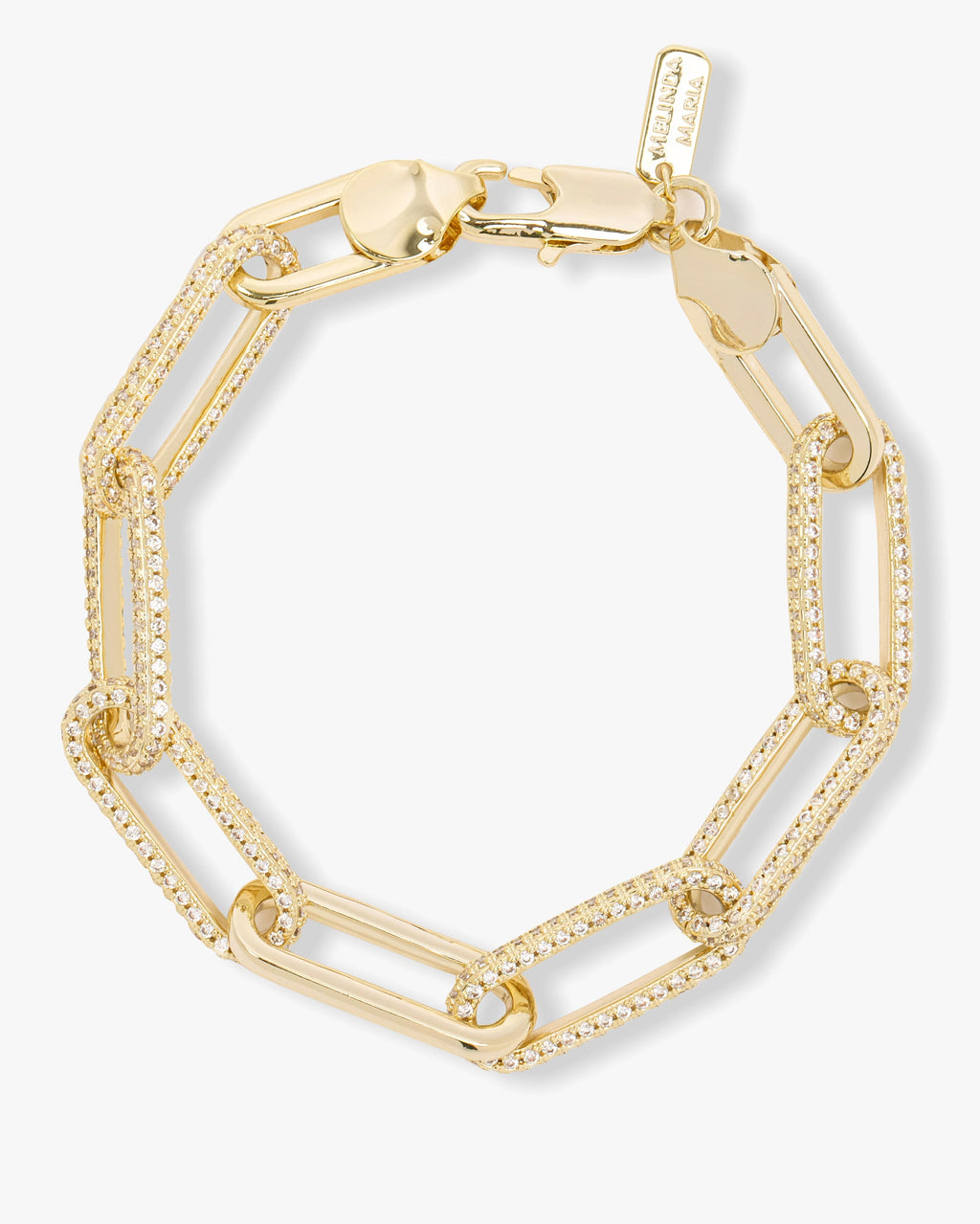 Carrie Pavé Chain Link Bracelet 8mm - Gold|White Diamondettes