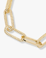 Carrie Pavè Chain Link Bracelet - Gold|White Diamondettes