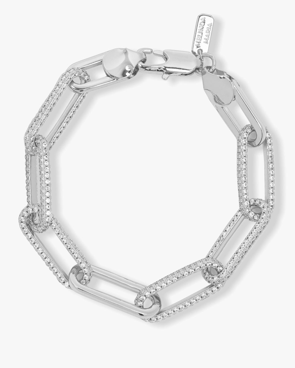 Carrie Pavé Chain Link Bracelet 8mm | Silver Statement Piece