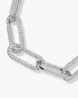 Carrie Pavè Chain Link Bracelet - Silver|White Diamondettes