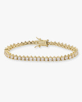 Not Your Basic Tennis Bracelet - Gold|White Diamondettes