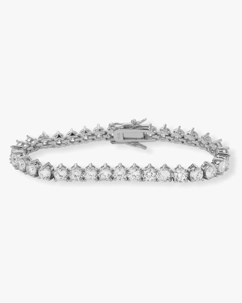 Mama Not Your Basic Tennis Bracelet - Silver|White Diamondettes