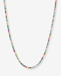 Heiress Tennis Necklace 2mm - Gold|Multi Stone