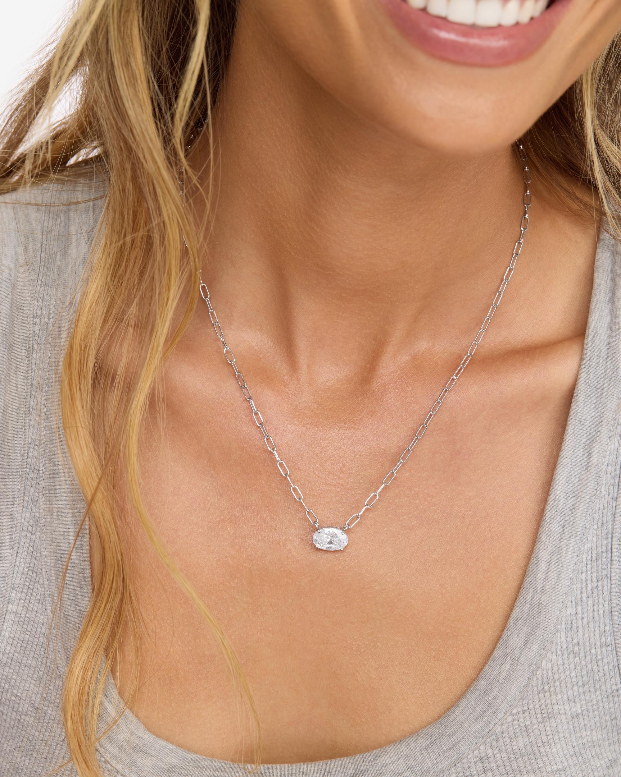Baby Hello Gorgeous Necklace - Silver|White Diamondettes