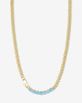 Julian Loves Opals Necklace 5mm - Gold|Blue Opal