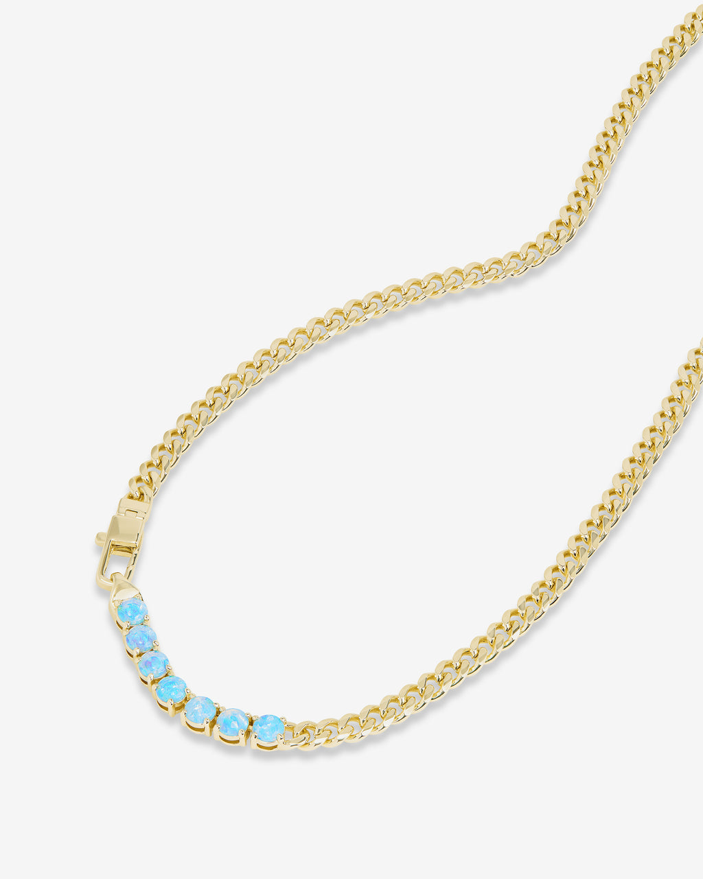 Julian Loves Opals Necklace 5mm - Gold|Blue Opal