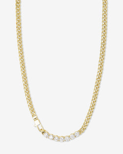 Julian Loves Diamonds Necklace 5mm - Gold|White Diamondettes