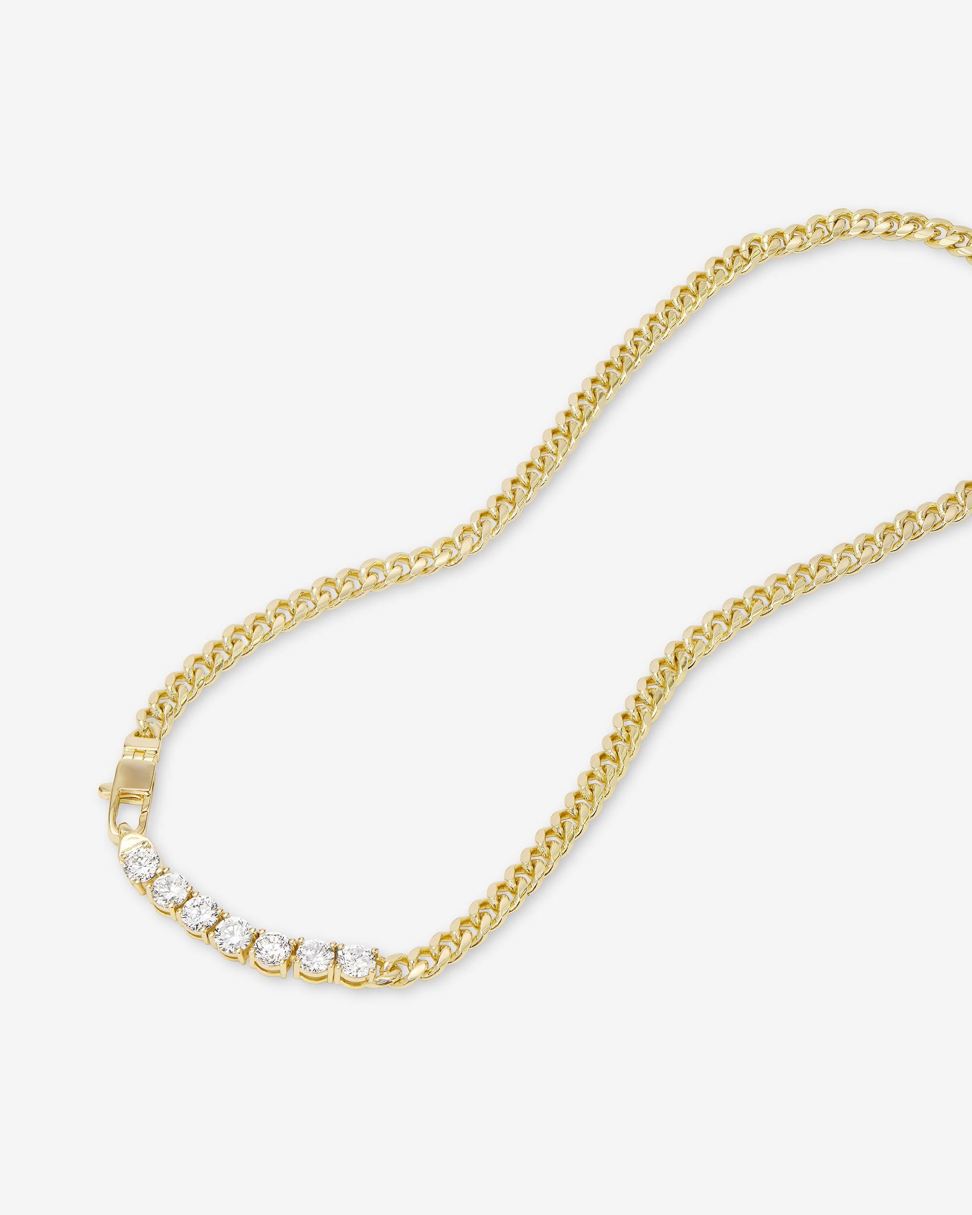 Julian Loves Diamonds Necklace 5mm - Gold|White Diamondettes