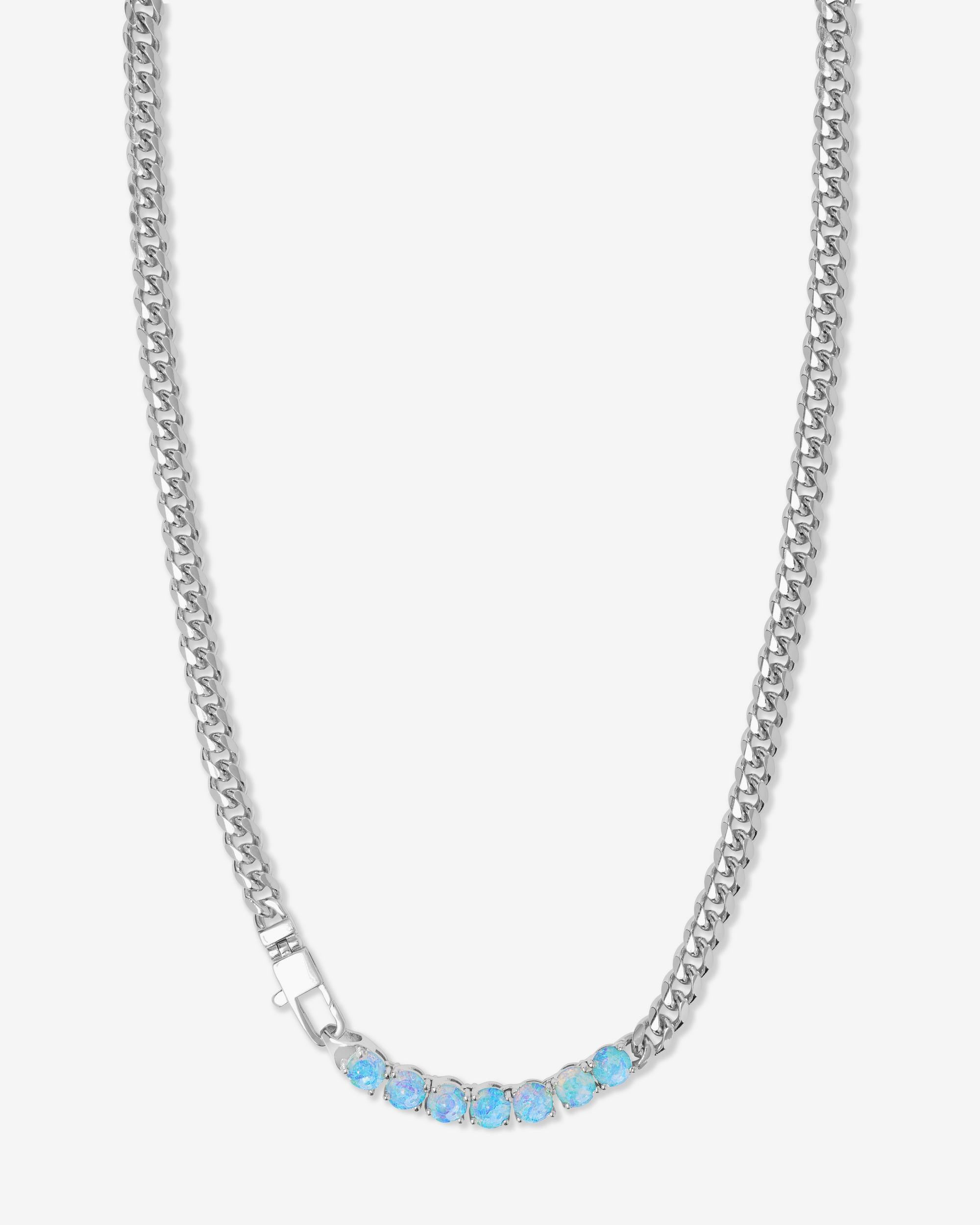 Julian Loves Opals Necklace 5mm - Silver|Blue Opal
