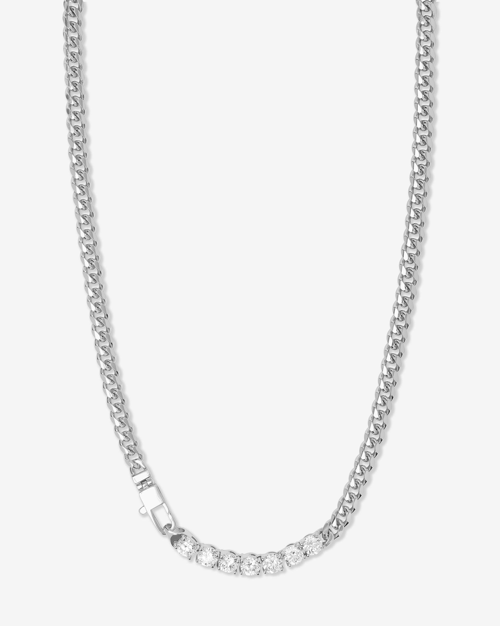 Julian Loves Diamonds Necklace 5mm - Silver|White Diamondettes