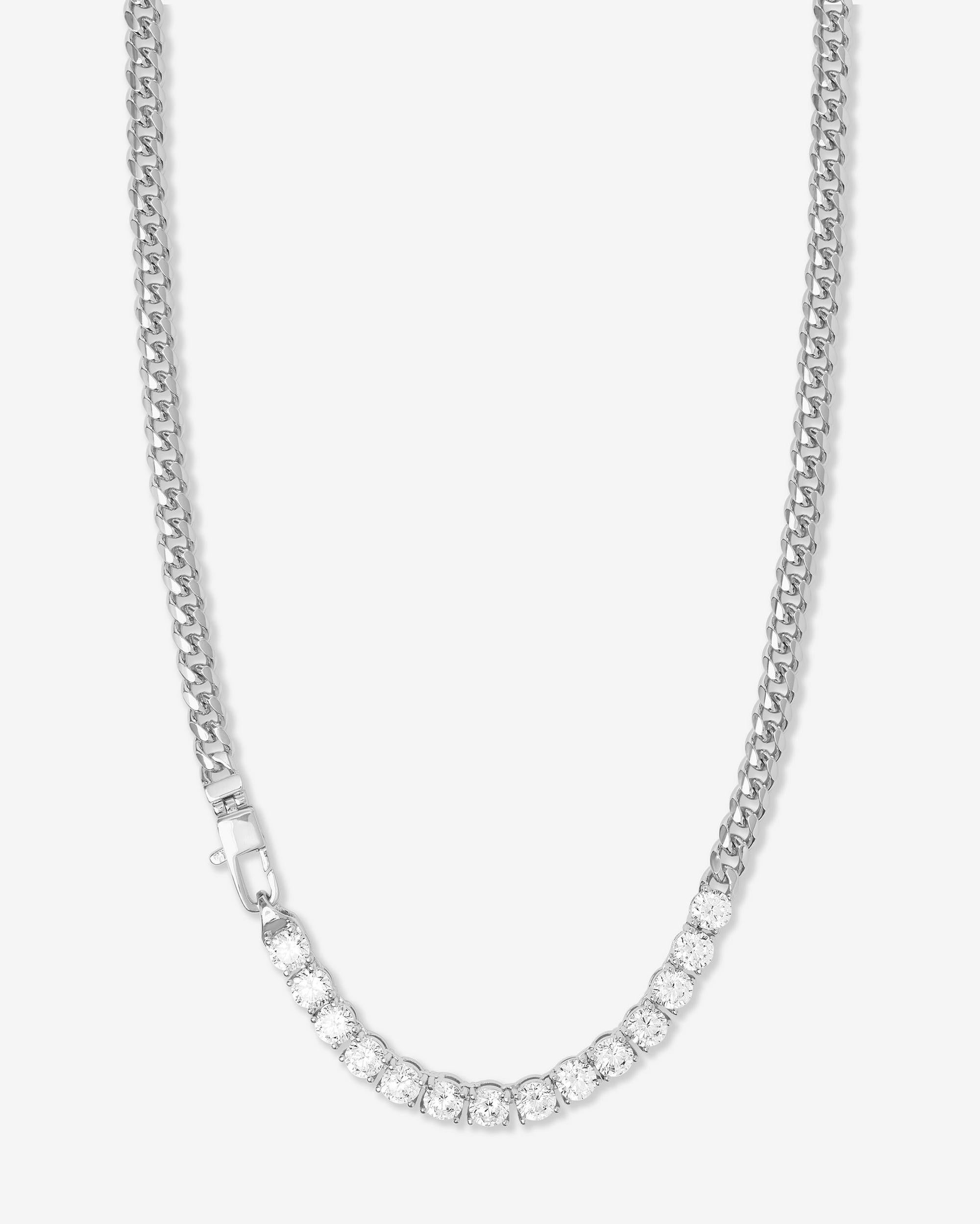 Julian REALLY Loves Diamonds Necklace 5mm - Silver|White Diamondettes
