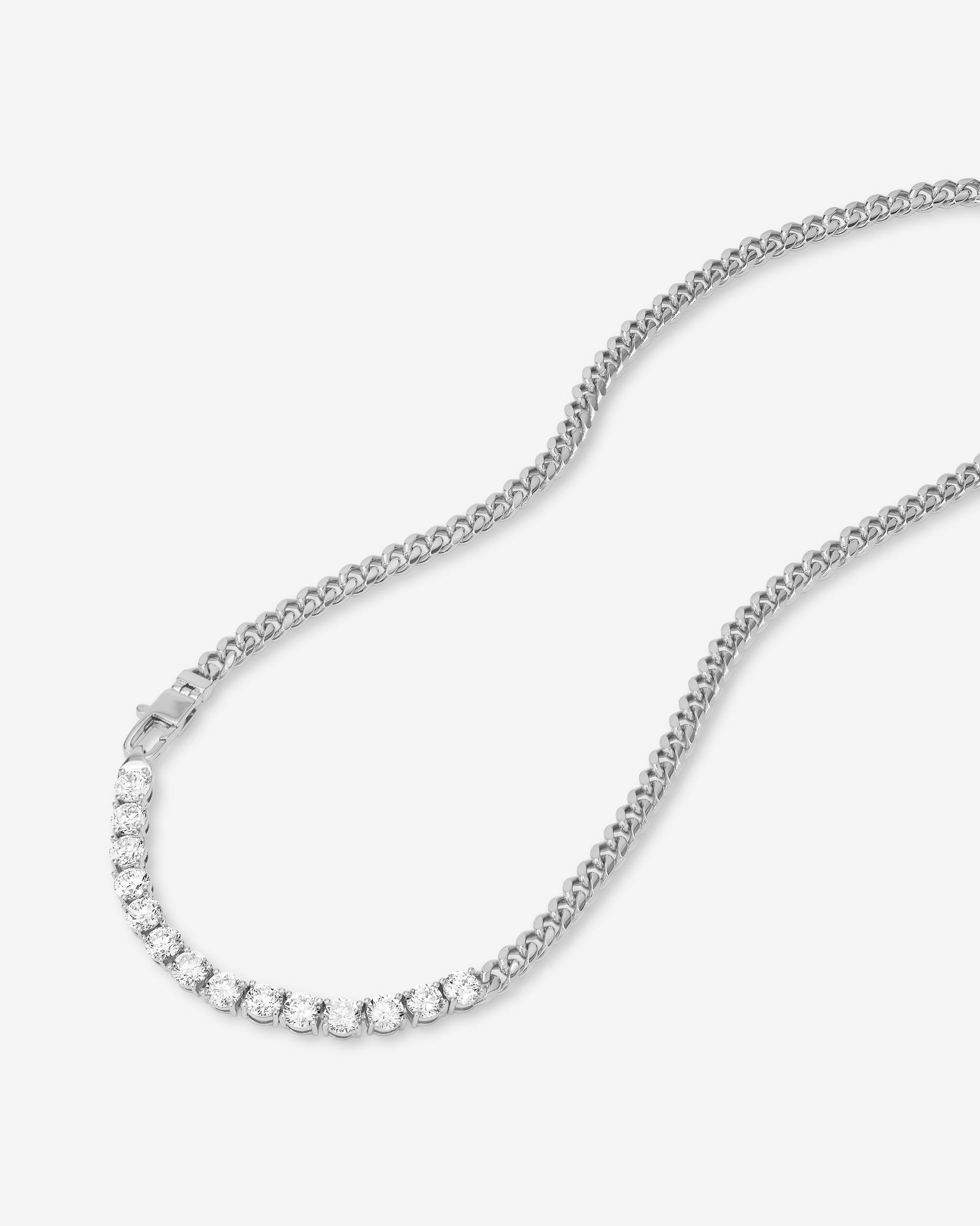 Julian REALLY Loves Diamonds Necklace 5mm - Silver|White Diamondettes