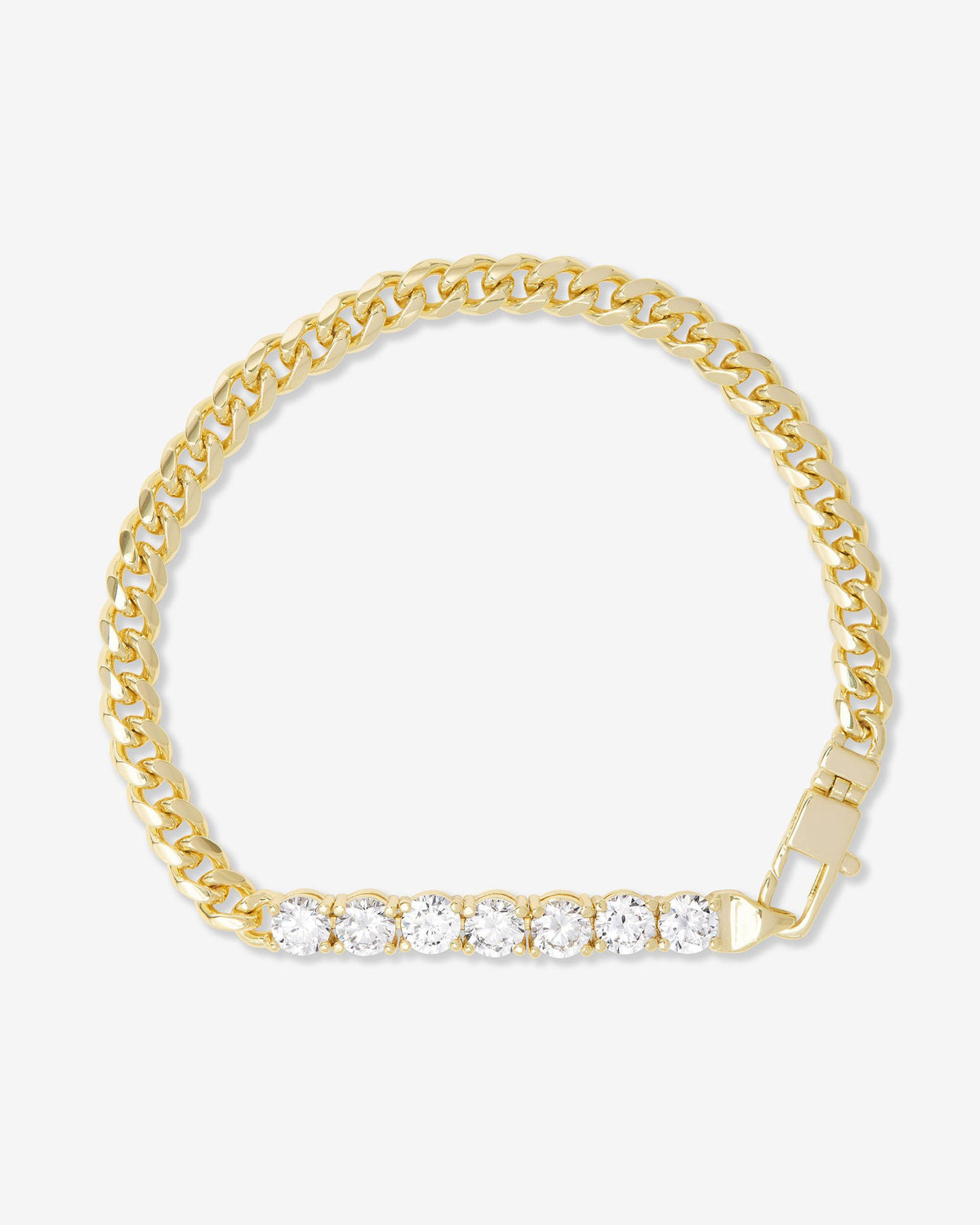 MELINDA MARIA: JULIAN XL HEART CUBAN CHAIN BRACELET-SILVER main image 1