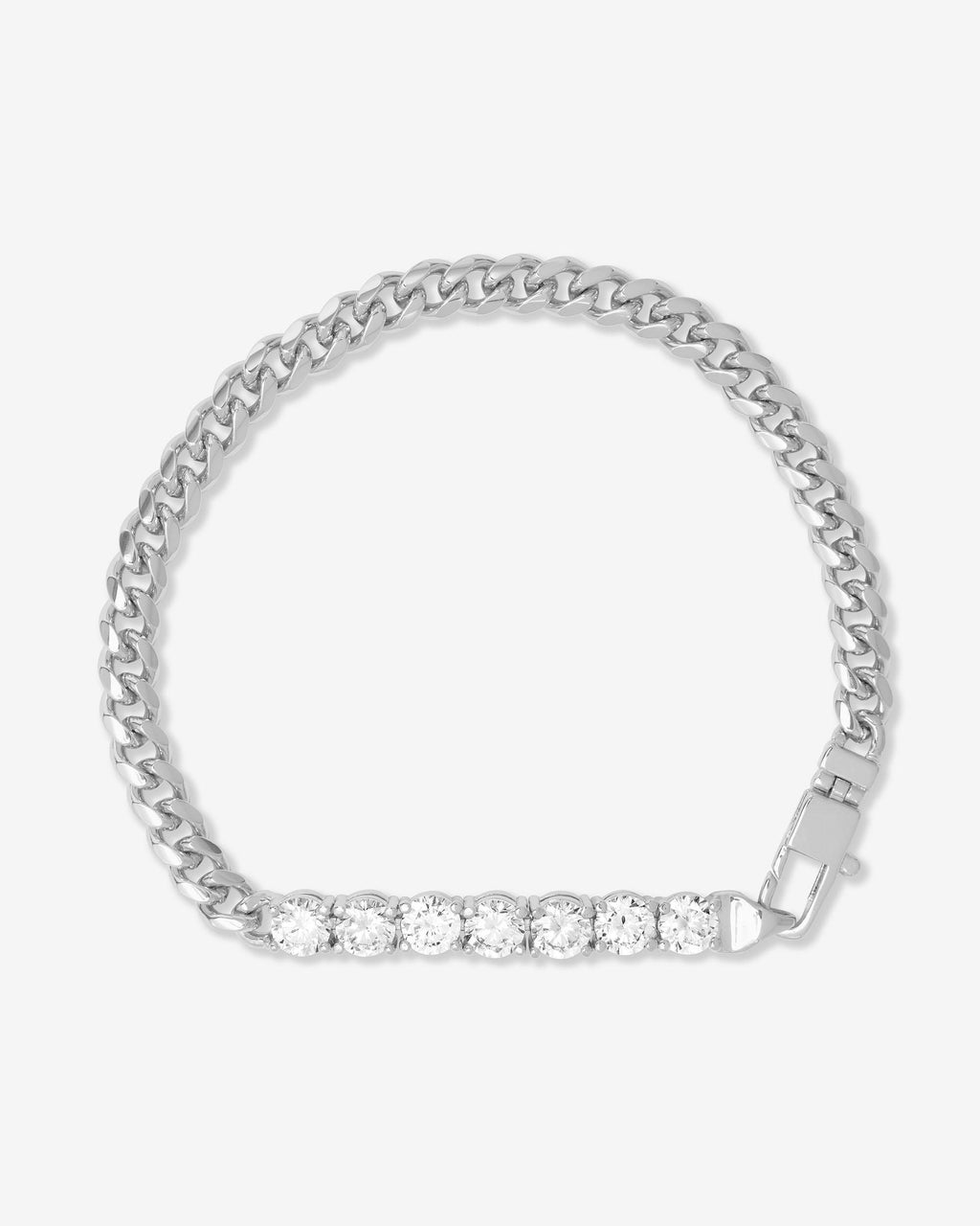 Julian Loves Diamonds 5mm Bracelet | Silver Cuban Chain – Melinda