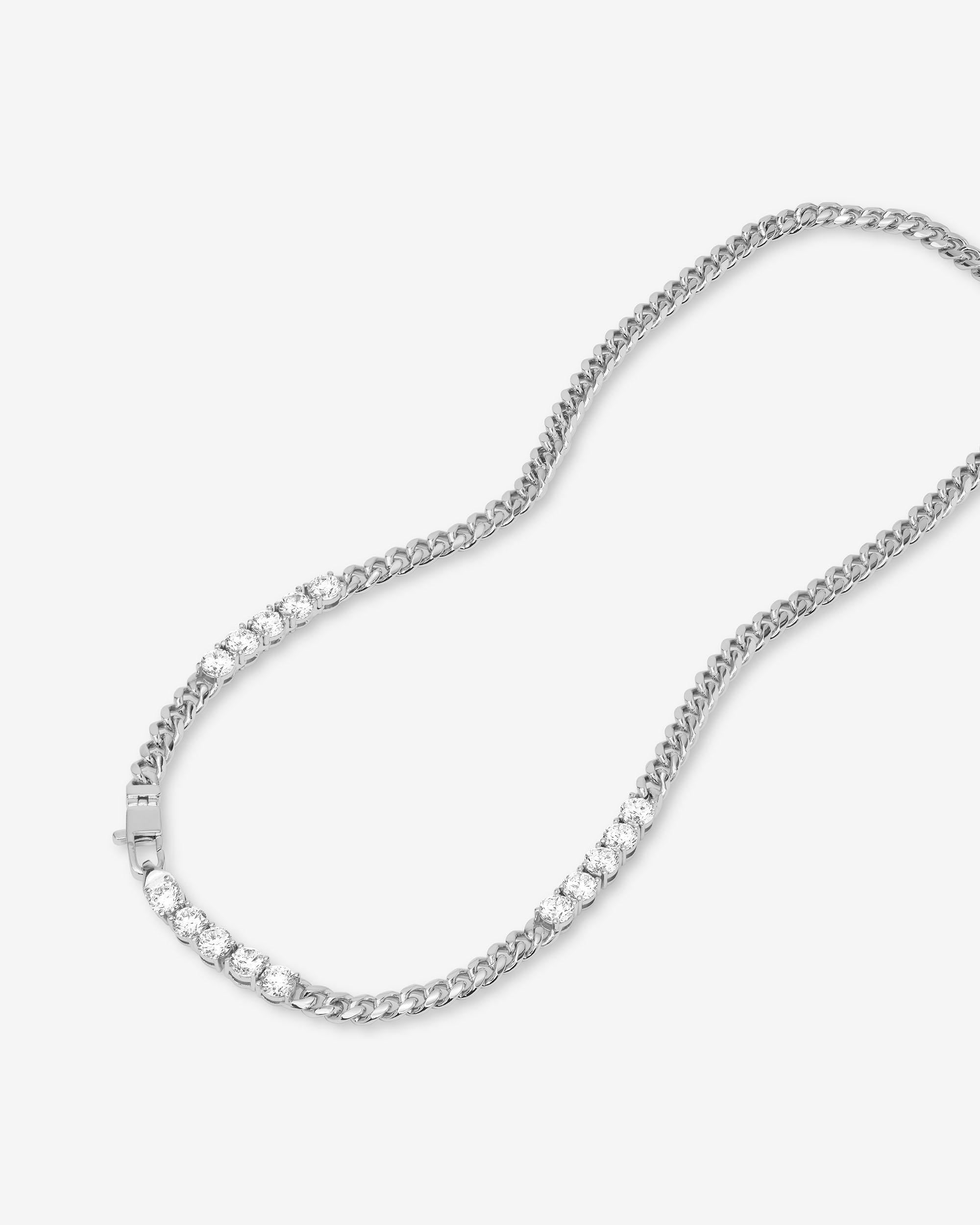 Julian's Obsessed with Diamonds Necklace 5mm - Silver|White Diamondettes