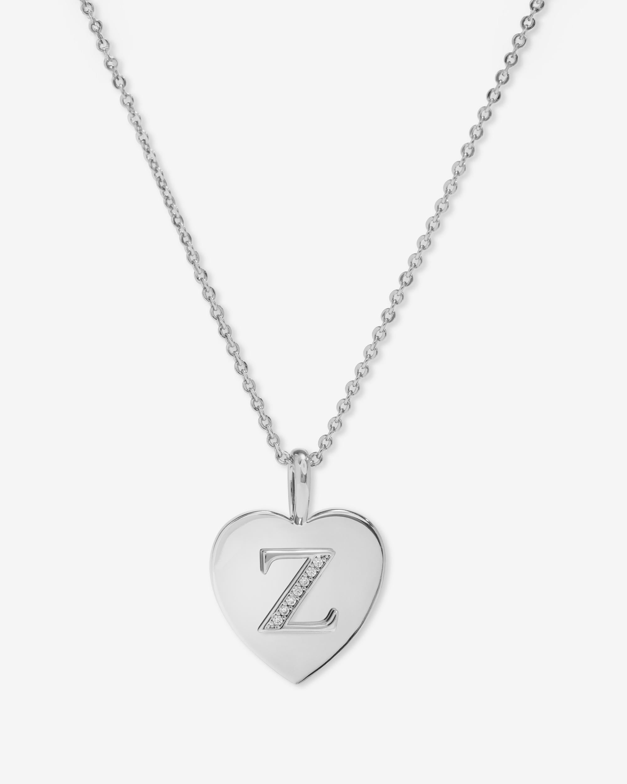 SILVER925　ILoveArizona♡ILoveNavajo♡ Love Letters Pendant Necklace - Silver Heart Initial – Melinda