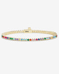 Not Your Basic Tennis Bracelet 2mm - Gold|Multi Stone