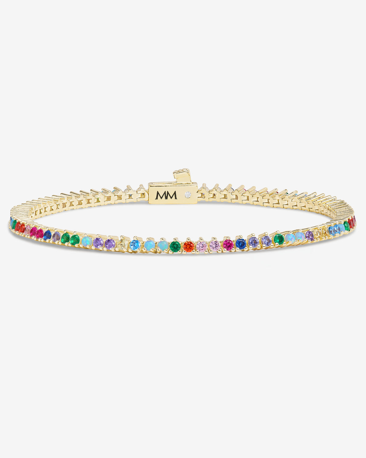 Not Your Basic Gold 2mm Multi-Stone Tennis Bracelet – Melinda Maria Jewelry