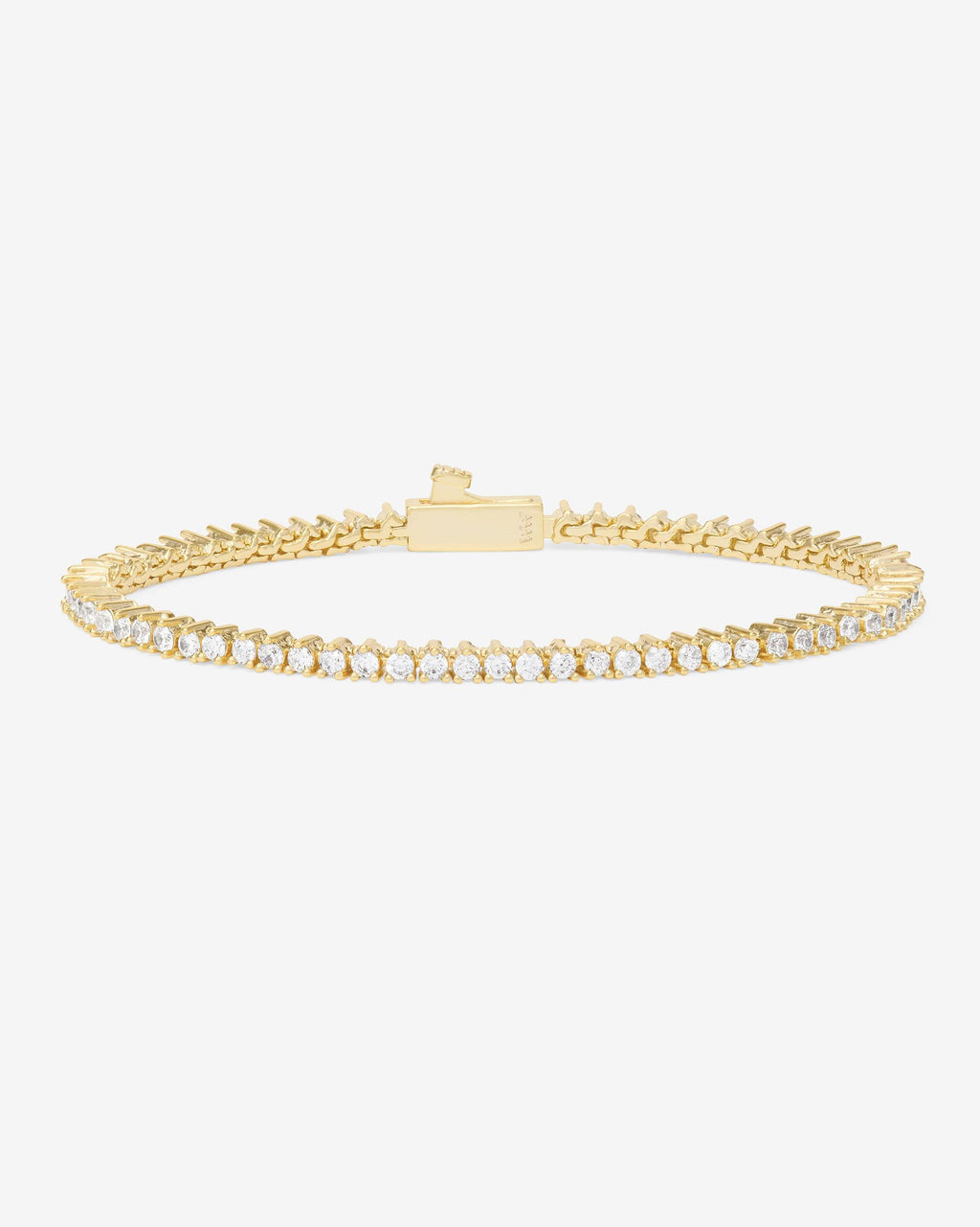 Not Your Basic Tennis Bracelet 2mm - Gold|White Diamondettes